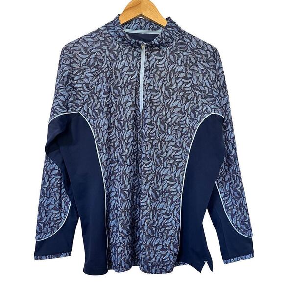 Peter Millar Palm Performance Stretch 1/4 Zip Top Size XL Blue UV Protection - Picture 4 of 11